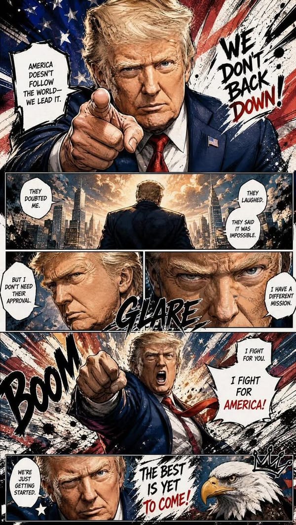 Create a full-page colored manga illustration based on the person in the reference photo. Use a…
