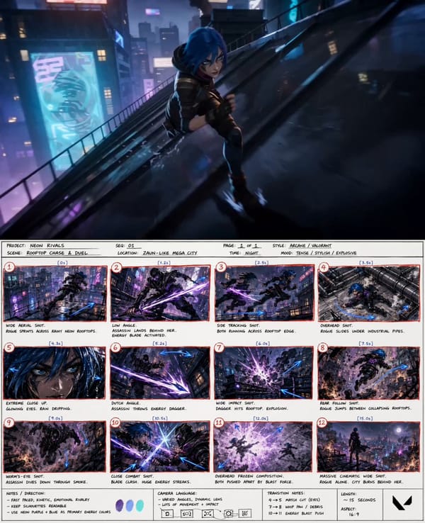 Use the storyboard sheet @[image ref] as the direct sequential visual keyframe reference for th…