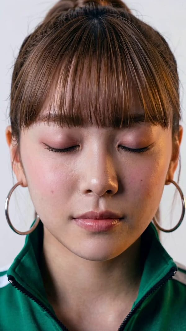 の女性を正面から固定カメラで撮影した映像。 女性の表情を下のAUコード(Facial Action Coding System)の順番に1秒ごとに表情を変えて。 AU-46 AU-34 AU…