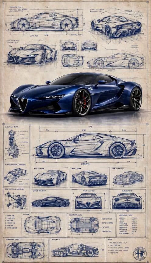 Create a premium 15 second vertical 9:16 motion graphics video using the uploaded Alfa Romeo concep… prompt example