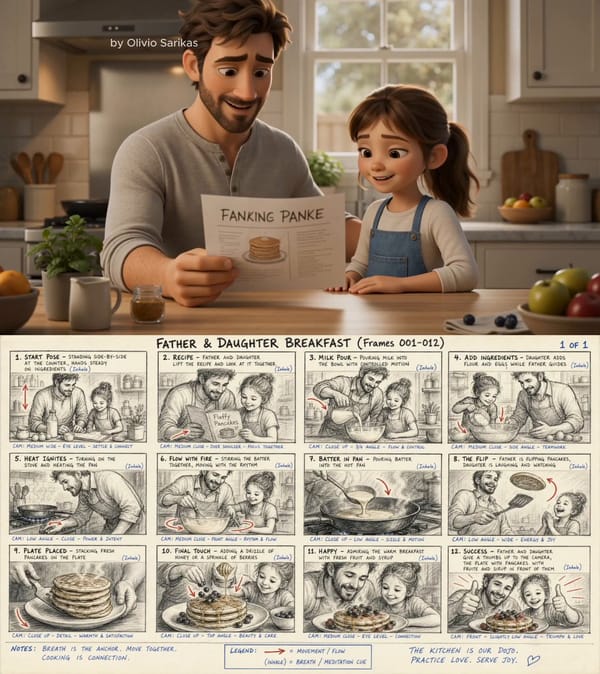 Based on the storyboard @image_1 and the characters @image_2 create this shortfilm - do not inc…