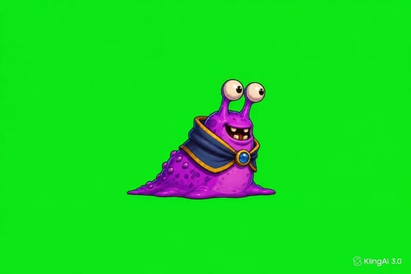 Generate a 4s image-to-video animation from the uploaded purple snail monster image. Use the upload… prompt example