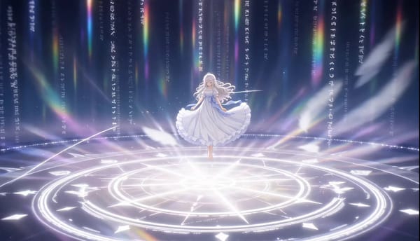 アニメでよく見る“異空間変身バンク”演出。 参照画像の「大人天使」と「ちび天使」を同一キャラクターとして使用。 前半は劇場版アニメ級の超荘厳・超神秘的・超高火力な変身演出。 後半でギャップオ…