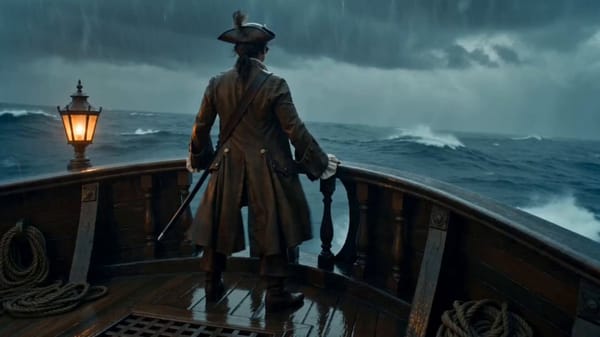 FORMAT: 8s / ONE CONTINUOUS SHOT / PIRATE ABSURD COMEDY / BULLET TIME ACTION + RELEASE START_FRAME:… prompt example