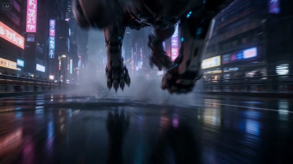 Using @Image1 as the cybernetic white tiger mech reference, @Image2 as the crimson mecha dragon…