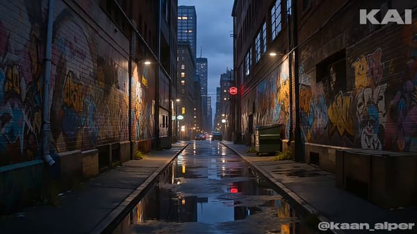 Style: Stylized street-art cinematic animation, urban fantasy realism, vibrant graffiti texture…