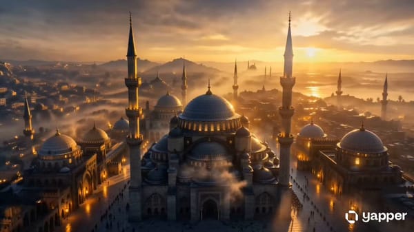 A breathtaking cinematic journey through the golden age of Islamic civilization inspired by the Ott… prompt example