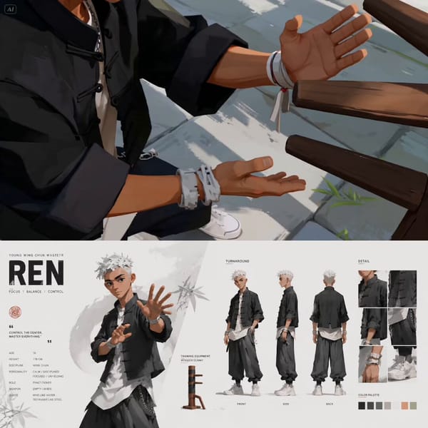 SUBJECTS: Asian teenage boy @ image1, slim build, sharp eyes, calm and focused. ENVIRONMENT: Cl…