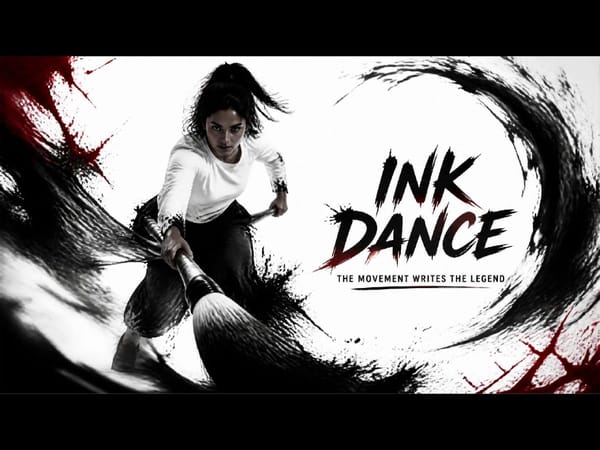 Minimal white void. Massive liquid calligraphy physics. Fashion-film cinematography. Every brus…