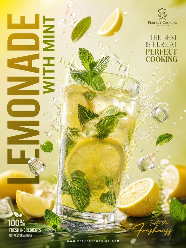 LEMONADE WITH MINT prompt example