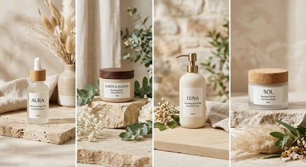 A professional prompt for generating realistic, elegant product photography in a natural setting. E… prompt example