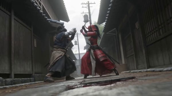 a Japanese chambara-style sword fight with cinematic action and dynamic camera movement. prompt…