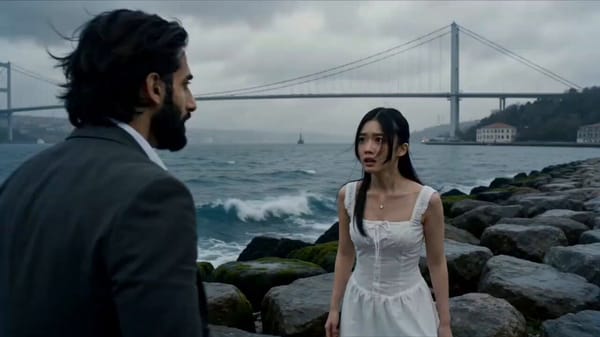 Cinematic Romantic Disaster Drama prompt example