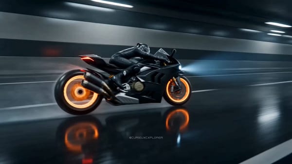 Hyperspeed tracking shot chasing a superbike screaming through a wet city tunnel at 200kmph — r…