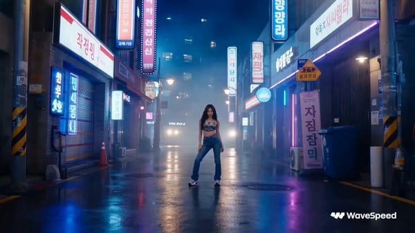 Ultra-cinematic Korean music video dance sequence featuring a beautiful young Korean girl performin… prompt example