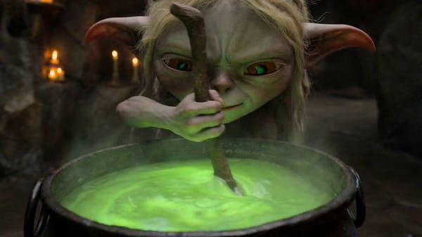 A multi-shot cinematic kitchen comedy about a chaotic family of mythical creatures living deep insi… prompt example