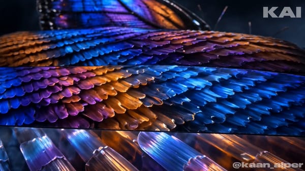 Style: Photorealistic extreme macro nature film, hypnotic and meditative, rich saturated butter…