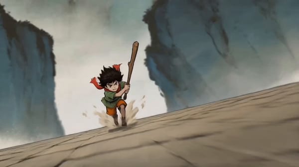 Use @[image1] as the exact character reference for the wild mountain boy student. Use @[image2]…