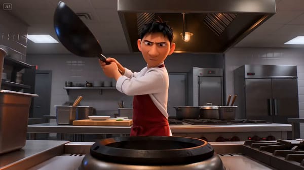 Use the attached THE WOK CHEF storyboard image as the exact visual reference. Create a 12-secon…