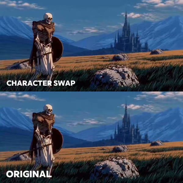 Change the skeleton Man in the video (@video) to the man in the image (@image), retain every ot…