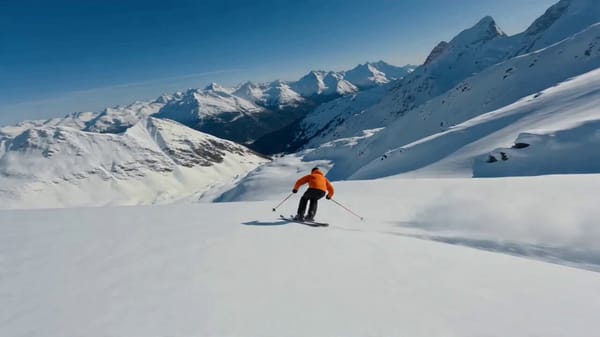 Create a cinematic multi-shot skiing sequence in an ultra-realistic sports documentary style. A…