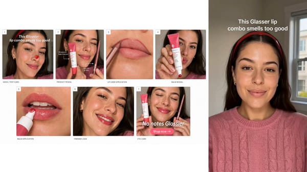 analyze this video frame by frame and recreate it for my brand using [insert product] prompt pr…