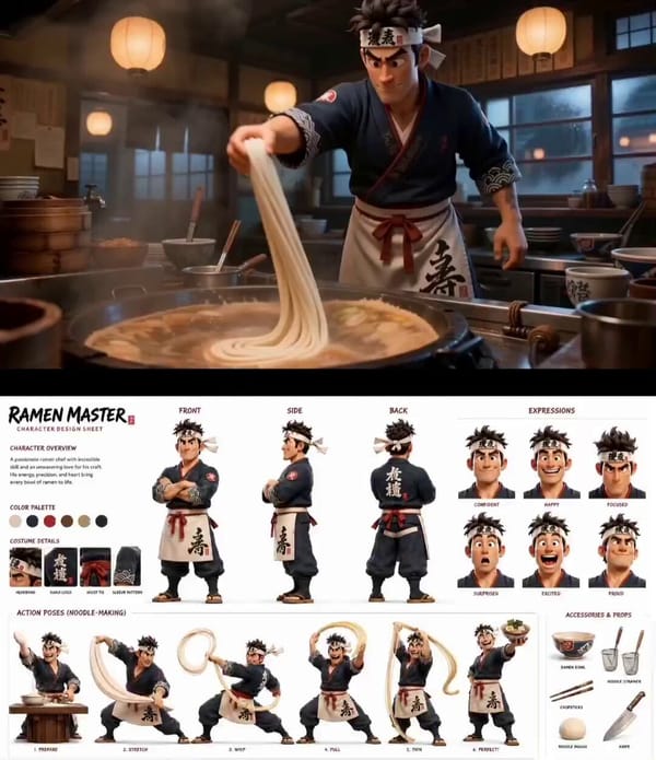 Stylized animated cinematic scene inside a tiny Tokyo ramen shop during a stormy evening, legen…