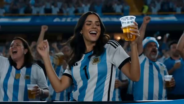 Ultra-realistic cinematic scene of a glamorous young Argentine woman who strongly resembles Emi…