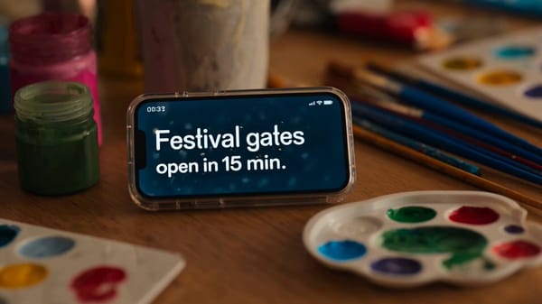 Festival gates open in 15 min prompt preview