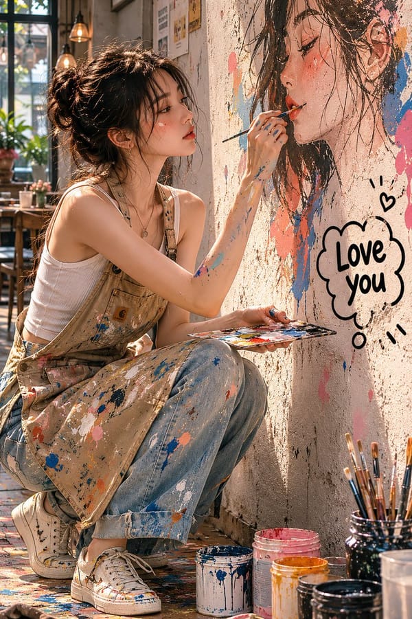Create a realistic, editorial-style portrait photo set in a cozy and artistic café. The subject is… prompt example