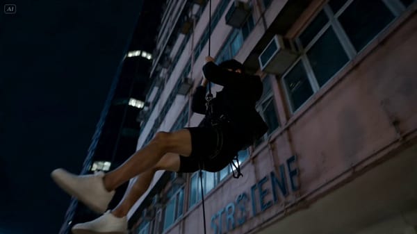 Ultra realistic Hong Kong surveillance thriller, handsome chinese fugitive constantly changing disg… prompt example