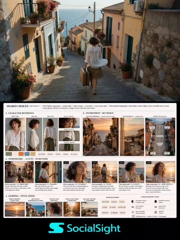 Professional cinematic storyboard moodboard layout for an indie summer film, clean editorial pr…