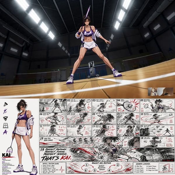 Use @[storyboard ref] as keyframe reference. Follow shot order exactly. Use @[character ref] as ide… prompt example