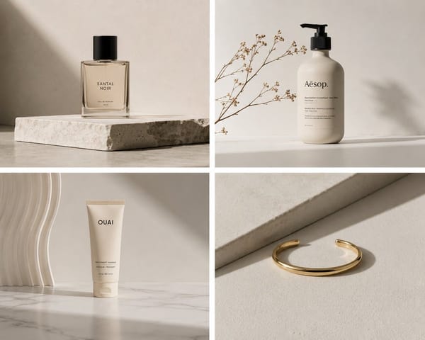 Discover the essence of elegance through minimalist product photography. With clean lines and ample… prompt example