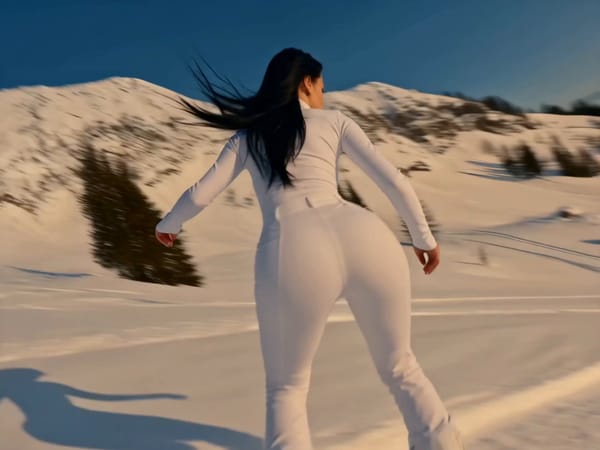 Create a hyper-cinematic 15-second continuous single-take extreme snowboard video. REFERENCE US…