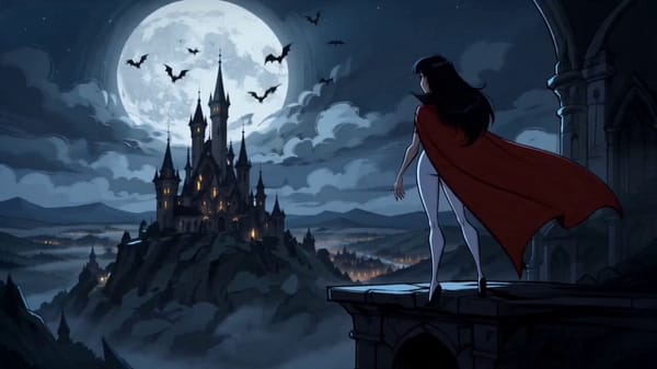 15-second continuous single-shot. No cuts. No scene transitions. Style: gothic animated fantasy…
