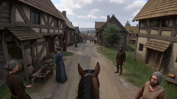 A first-person POV (horseback riding POV) sequence in a live-action medieval European-style fil…