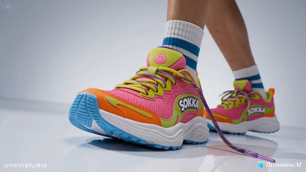 Create a highly polished 15-second commercial video for a fictional sneaker brand called "SOKKA…