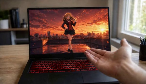 The uploaded image is the first frame of the video. Bring the character shown on the laptop scr…