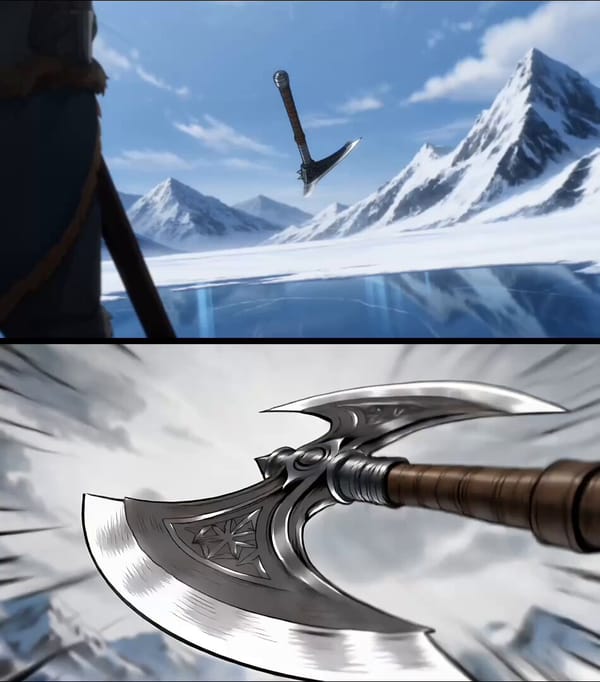 Treat the attached storyboard @[image] as your guide for both look and motion. Work through the…