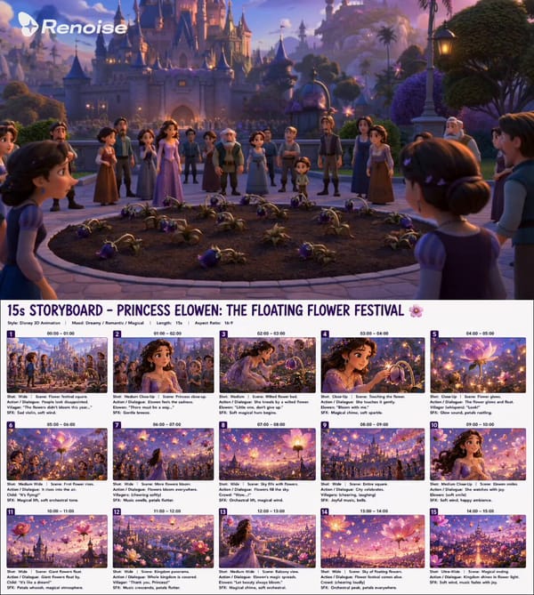 Princess Elowen: The Floating Flower Festival prompt example