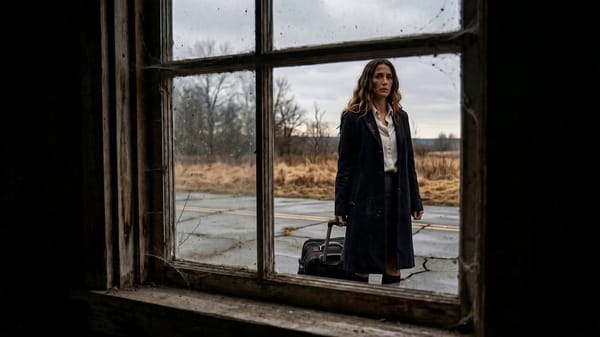 Mood: Mystery. Hidden danger. Create a camera effect to connect both frames for a horror and tense… prompt example