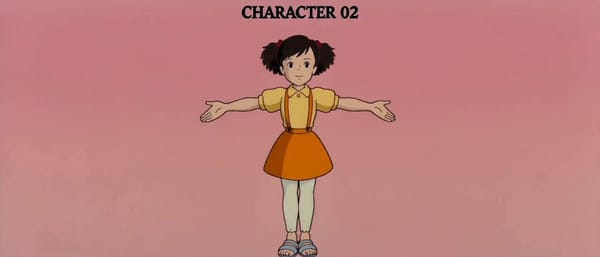 Full body character turnaround, T-pose, gentle smile. Young woman with short black bob, amber e…