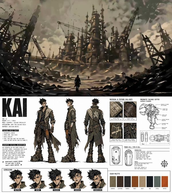 Clip 1 Prompt: KAI — IRON TIDE Generate a cinematic Arcane-inspired action sequence using the story… prompt example