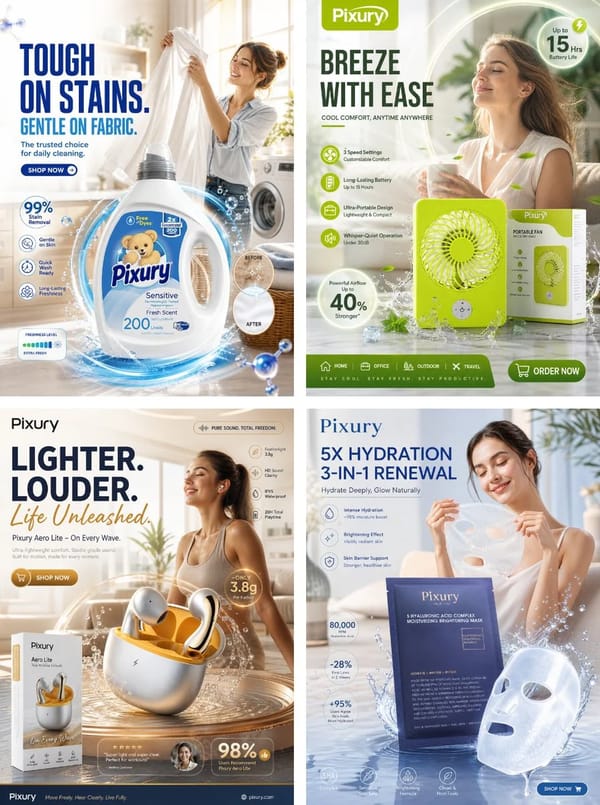 premium daily necessities social media marketing poster, hyper-realistic commercial product photogr… prompt example