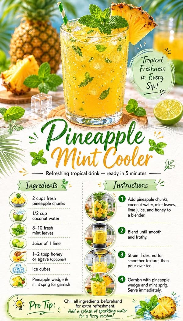 Pineapple Mint Cooler prompt example