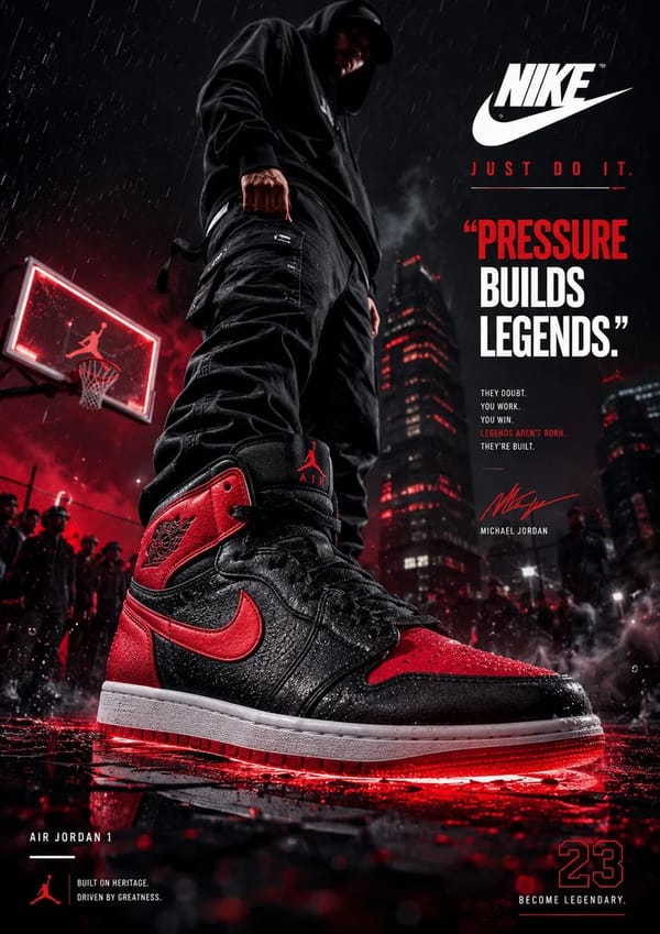 Create an ultra-premium footwear advertising poster designed by a world-class creative agency.…