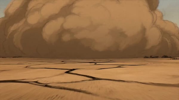 15-second continuous single-shot. No cuts. No scene transitions. Style: post-apocalyptic anime…