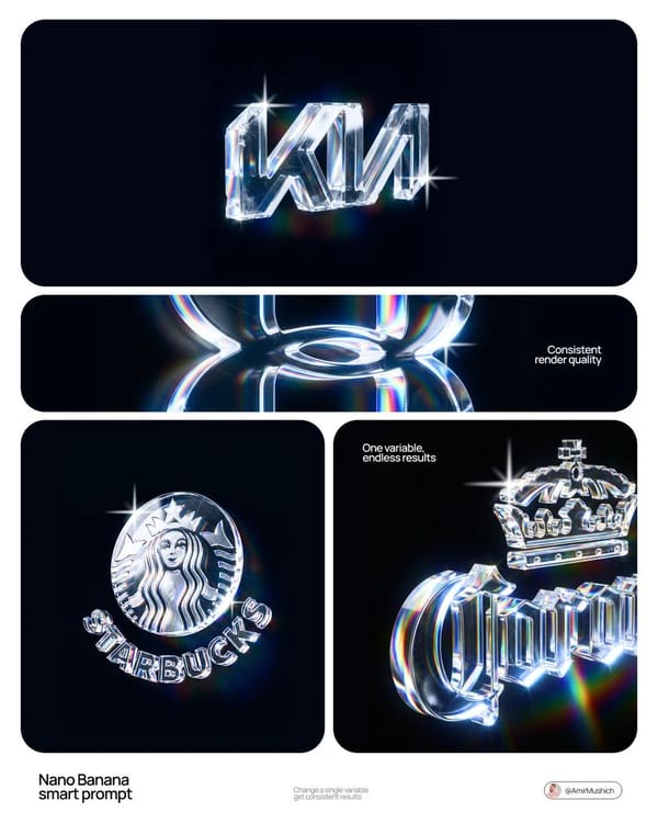 Act as a CGI Optical Physicist and 3D Type Sculptor creating a hero crystal typography visual for a… prompt example