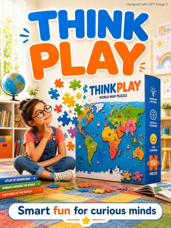 in bright blue and orange filling the background. Tagline bottom: prompt example